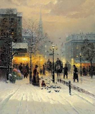 Building oil painting