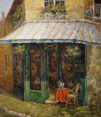 Building oil painting