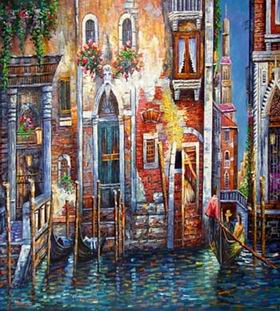 Building oil painting