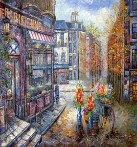 Building oil painting