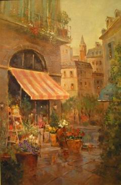 Building oil painting