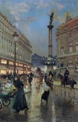 Building oil painting