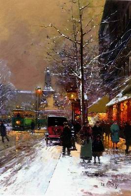 Building oil painting