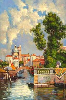 Building oil painting