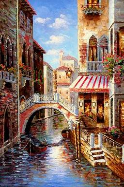 Building oil painting