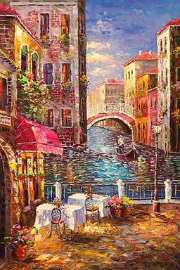 Building oil painting