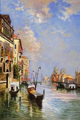 Building oil painting