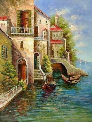 Building oil painting