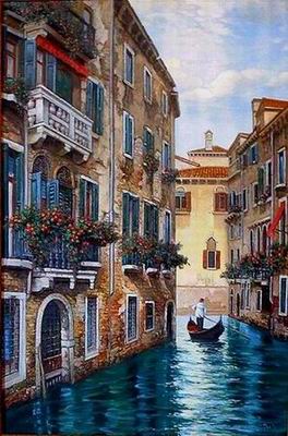 Building oil painting