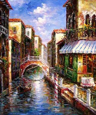 Building oil painting