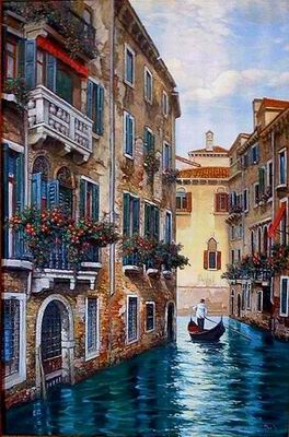 Building oil painting