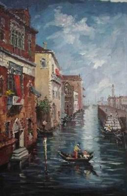 Building oil painting