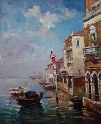 Building oil painting