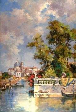 Building oil painting