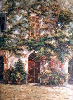 Building oil painting