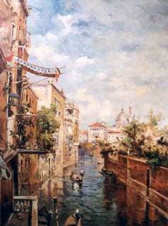 Building oil painting