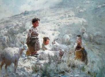 Character B oil painting