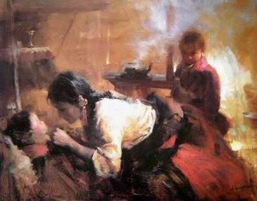 Character B oil painting