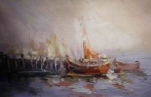 Dockscape oil painting