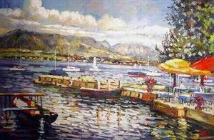 Dockscape oil painting