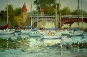 Dockscape oil painting