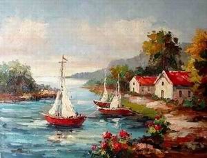 Dockscape oil painting