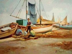 Dockscape oil painting