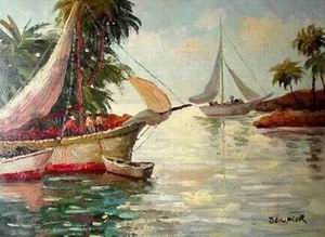 Dockscape oil painting