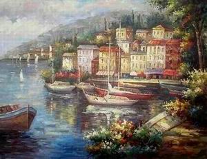 Dockscape oil painting