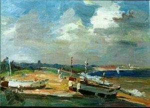 Dockscape oil painting