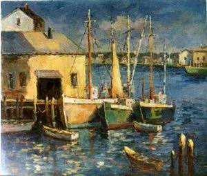 Dockscape oil painting