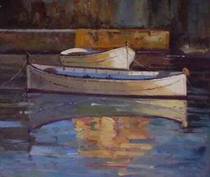 Dockscape oil painting
