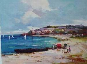 Dockscape oil painting