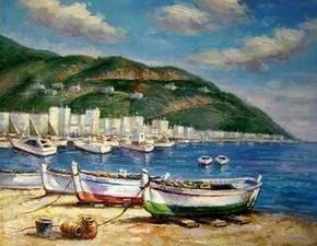 Dockscape oil painting