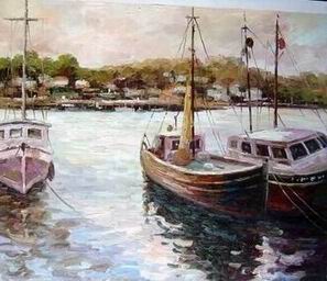 Dockscape oil painting