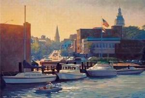 Dockscape oil painting