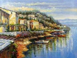 Dockscape oil painting