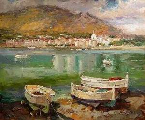 Dockscape oil painting