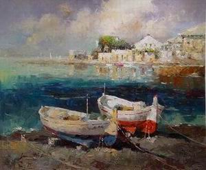 Dockscape oil painting