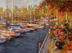 Dockscape oil painting