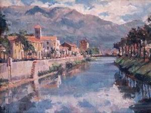 Dockscape oil painting