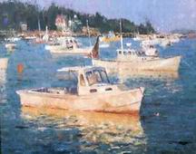 Dockscape oil painting