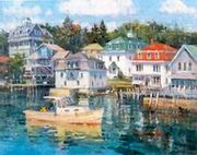 Dockscape oil painting