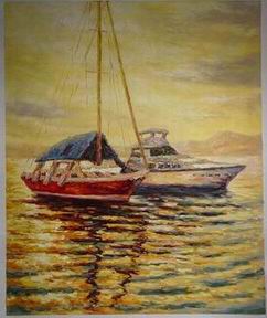 Dockscape oil painting