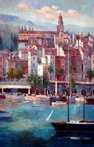 Dockscape oil painting