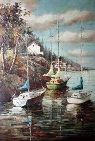 Dockscape oil painting