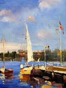 Dockscape oil painting