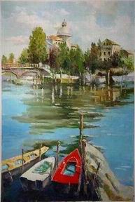 Dockscape oil painting