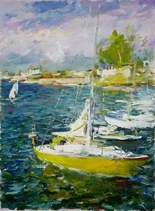 Dockscape oil painting