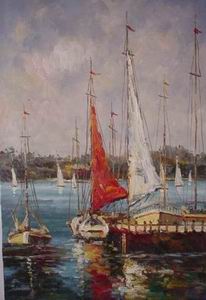 Dockscape oil painting
